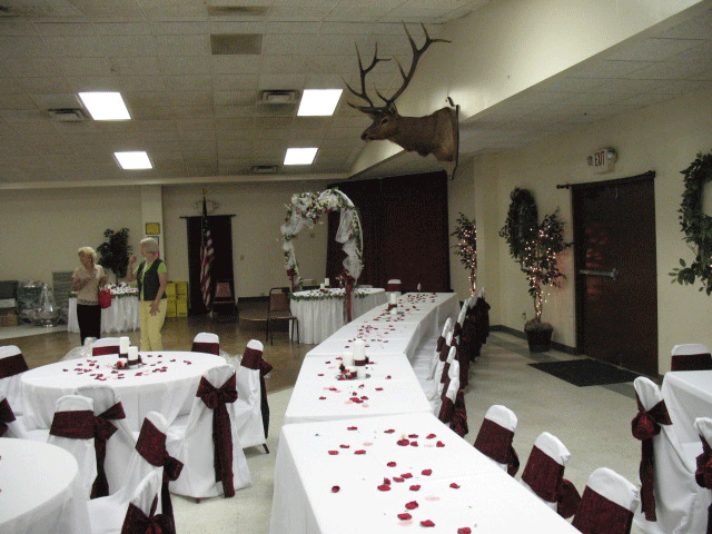 Main Hall decorated for a wedding