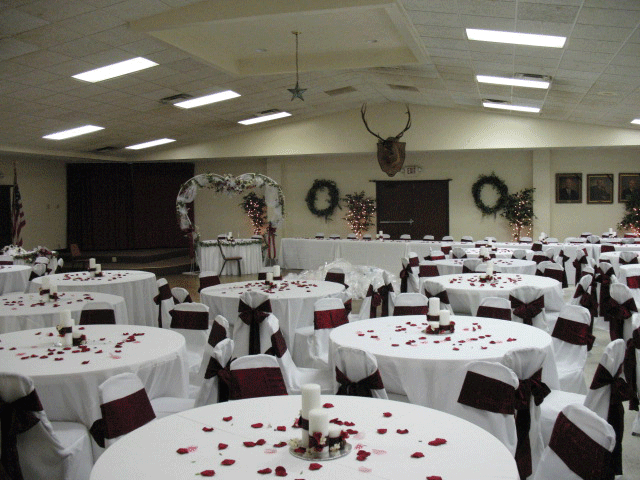 Main Hall decorated for a wedding