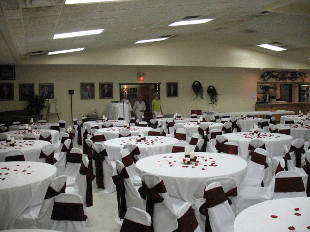 Main Hall decorated for a wedding